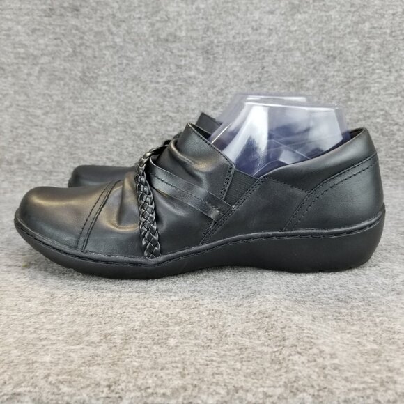 Clarks Shoes - ✅Clarks Collection Cora Braid Black Leather Slip On Comfort Shoes Women's 10M